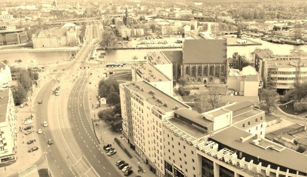 Szczecin widziany z wieży katedry. Autor zdjęcia; Adam Pelikan, www.pelikandj.tumblr.com