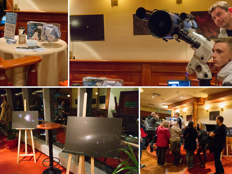 Kolejnym przystankiem było Cafe 22, gdzie odbywała się wystawa amatorskiej astrofotografii. Bardzo cieszy mnie, że do Nocy Muzeów włączają się również komercyjne podmioty. 