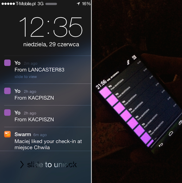 Aplikacja Yo robiła furorę. Po zainstalowaniu jej nie pisz do mnie z pytaniem, o co w niej chodzi. Appka wysyłka YO do użytkowników, that's it folks. 