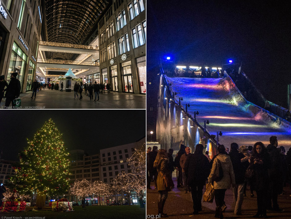 A tu już na jarmarku przy Potsdamer Platz. Punktem charakterystycznym jest zjeżdżalnia. W dół można pojechać na oponach. 