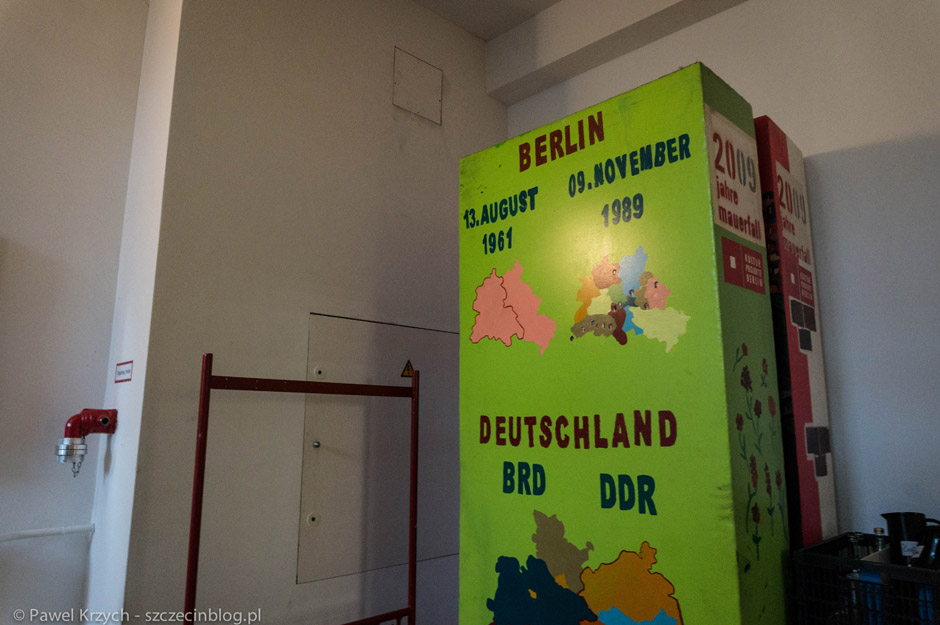 Element ekspozycji, który został przygotowany w ramach obchodów rocznicy upadku muru berlińskiego w 2009 roku. Powstało wielkie domino. 